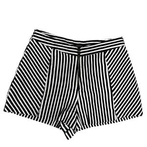 Zara black and white striped shorts